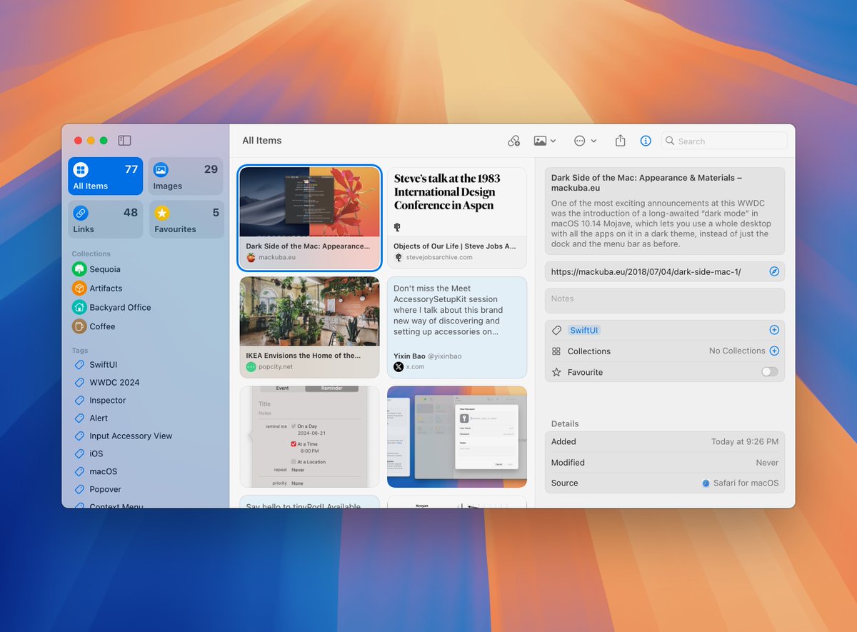 Artifacts App (@artifacts_app) on Twitter photo Getting close to beta! Meanwhile here's a few screenshots of what <a href="/jordanborth/">Jordan Borth</a> has been cooking up for the UI on macOS Getting close to beta! Meanwhile here's a few screenshots of what <a href="/jordanborth/">Jordan Borth</a> has been cooking up for the UI on macOS