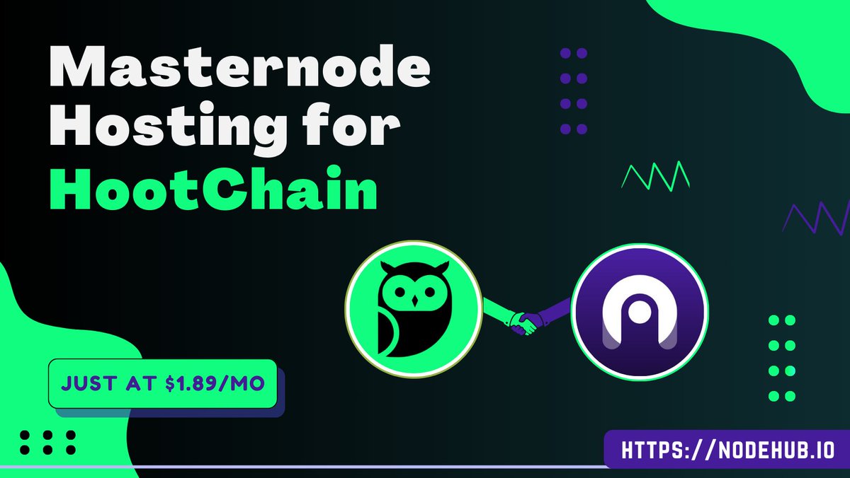 HootChain 🦉 - $HOOT (@hootchain) on Twitter photo Masternode hosting for only $1.89/mo (billed daily) is now available at <a href="/nodehubio/">NodeHub.io</a>. Go check it out!
nodehub.io/dashboard/depl…
#Masternodes #Staking #Crypto #Nodehub Masternode hosting for only $1.89/mo (billed daily) is now available at <a href="/nodehubio/">NodeHub.io</a>. Go check it out!
nodehub.io/dashboard/depl…
#Masternodes #Staking #Crypto #Nodehub