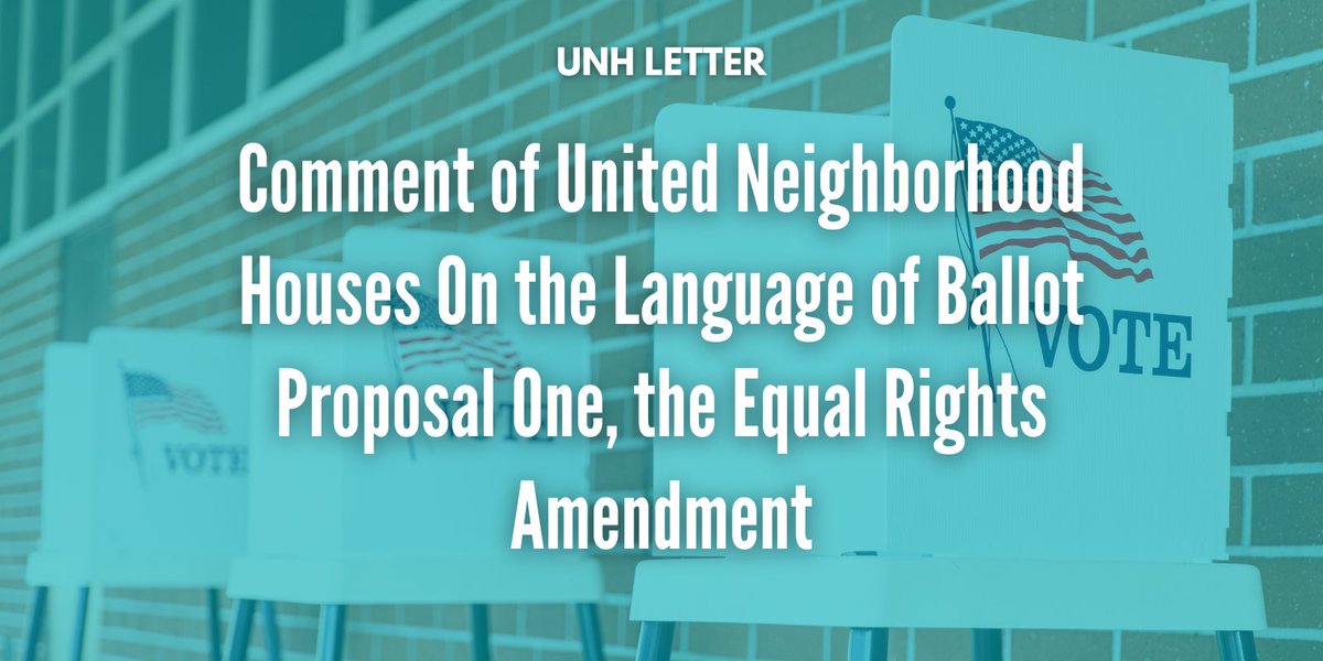 UNH urges <a href="/NYSBOE/">NY State Board of Elections</a> to revise its draft of Ballot Proposal 1, the Equal Rights Amendment - which as currently written may be confusing or misleading. There is time to fix this before the Nov 5 election. 

Read our letter to the BOE here: 
tinyurl.com/4855etdh