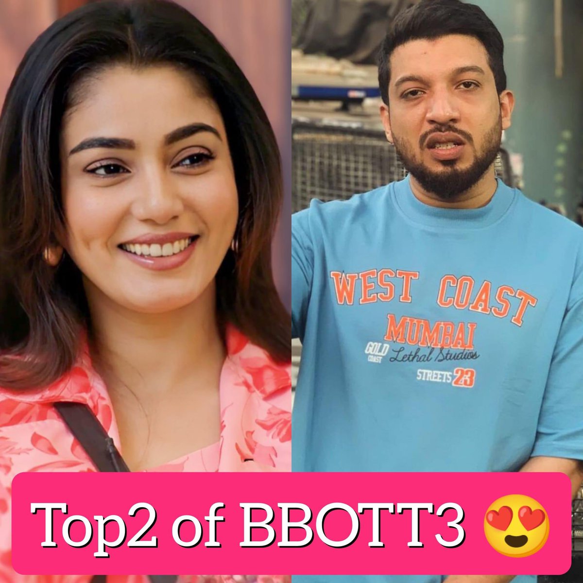 rowshauddin's tweet photo. Top 2 of BiggBossOtt3. @JioCinema #BiggBossOTT3 https://t.co/yF84oBrwDk