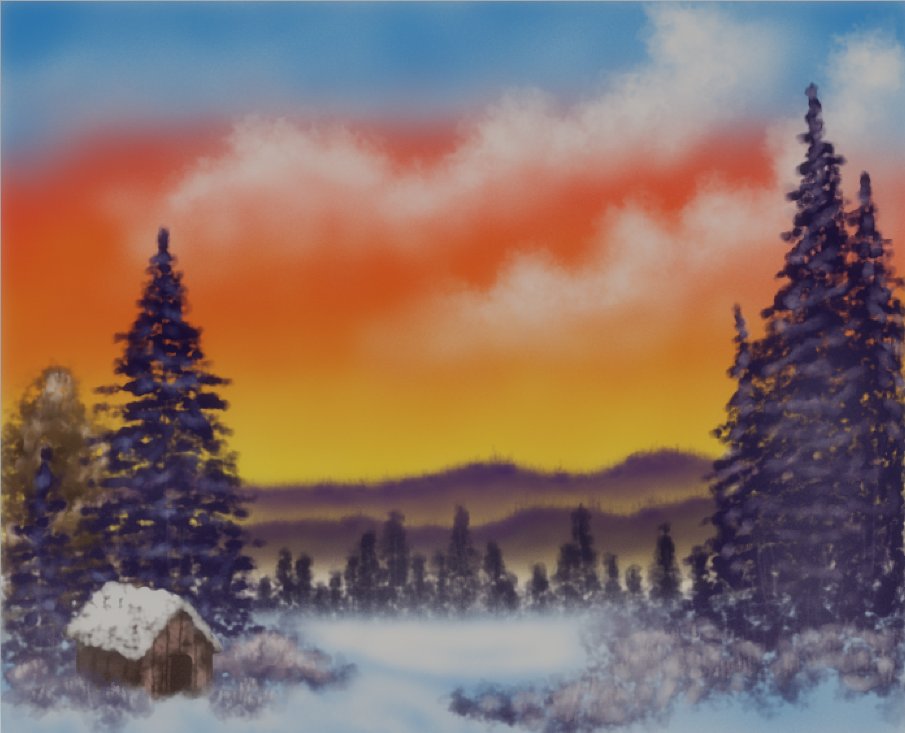 Another Bob Ross challenge in ms paint down :3