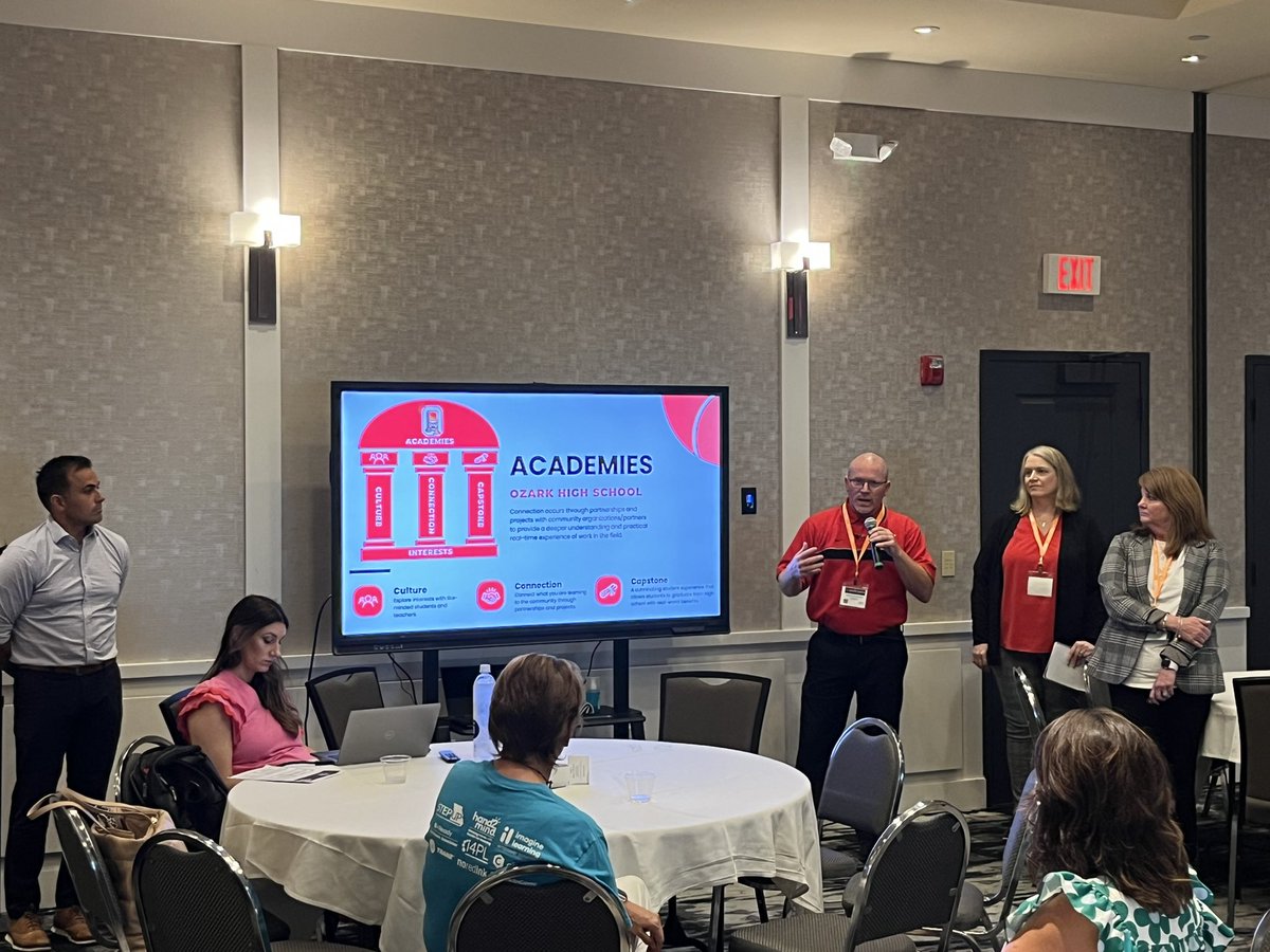 Ozark Schools presenting on academies and real world learning.  <a href="/GOCSDMO/">Greater Ozarks Cooperating School Districts</a> #goinnovate24