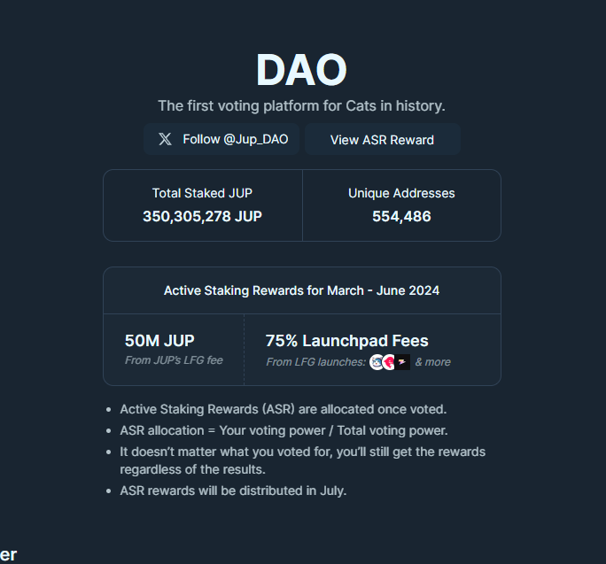 Just voted no to supply reduction, I noticed this; Does this mean next ASR rewards are in July, for some reason I thought they were shorter periods, so am thinking this just isn't updated. <a href="/weremeow/">meow</a> <a href="/SlorgoftheSlugs/">Slorg</a>