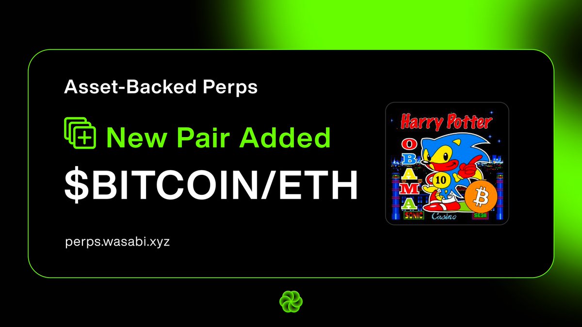 wasabi_protocol's tweet photo. 🟢 The Ticker is $BITCOIN 🟢

Leverage trading and staking for @RealHPOS10I is now live!

Maximize yield and earn Wasabi points by staking in the $BITCOIN vault.

Trade now with up to 5x leverage!