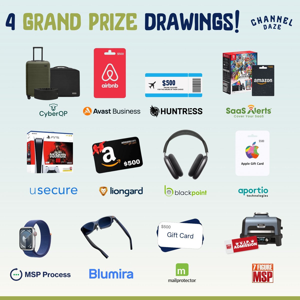 Grand prizes are still up for grabs! You can still enter to win a grand prize from MSP #ChannelDaze. bit.ly/channel_daze_v…