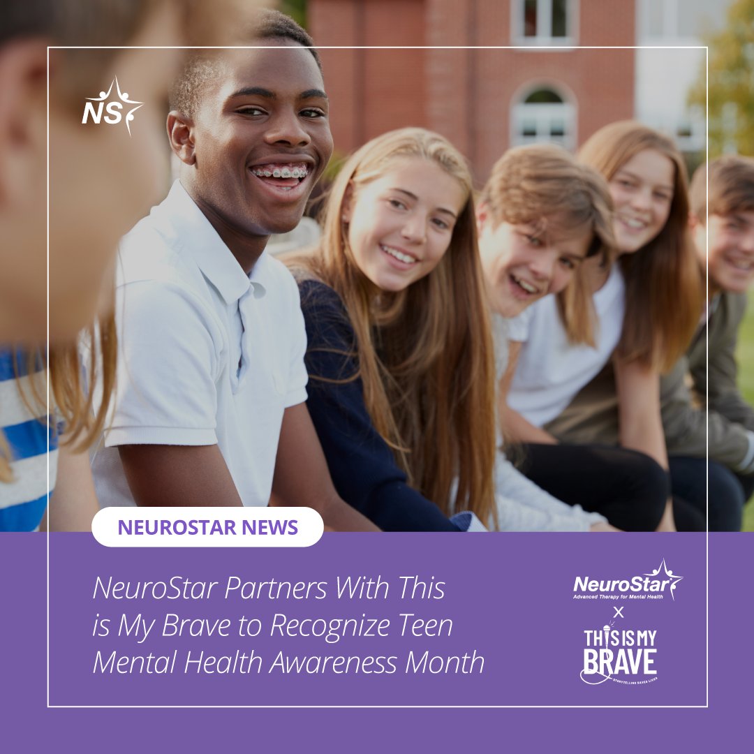 TMSTherapy's tweet photo. NeuroStar and @ThisIsMyBrave are excited to announce their partnership to highlight Teen Mental Health Month.
Learn more about our partnership here: https://t.co/U1TYTGcOqt
#TeenMentalHealthMonth #NeuroStar #ThisIsMyBrave #TMHM2024 https://t.co/gPHwfJb0dG