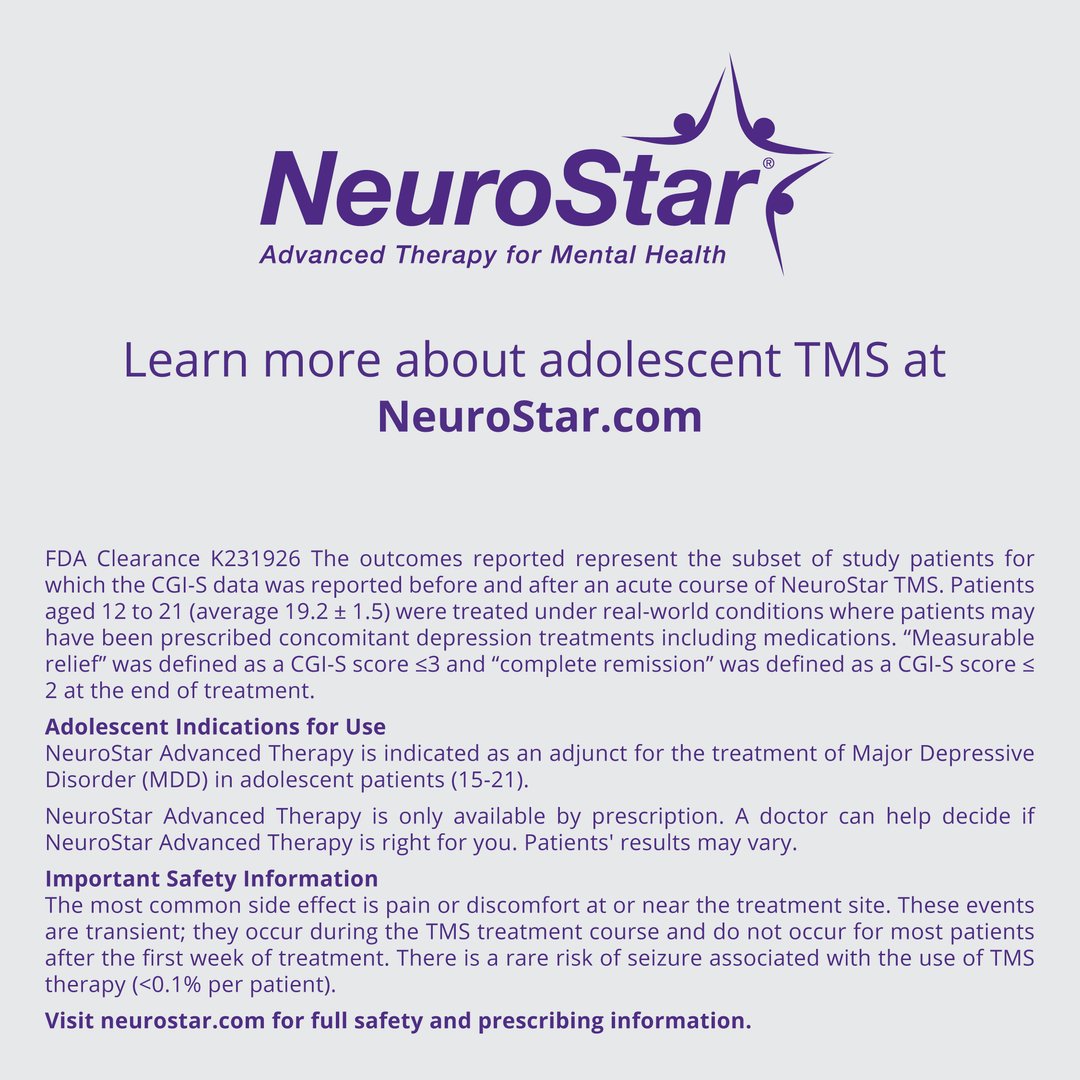 TMSTherapy's tweet photo. NeuroStar and @ThisIsMyBrave are excited to announce their partnership to highlight Teen Mental Health Month.
Learn more about our partnership here: https://t.co/U1TYTGcOqt
#TeenMentalHealthMonth #NeuroStar #ThisIsMyBrave #TMHM2024 https://t.co/gPHwfJb0dG