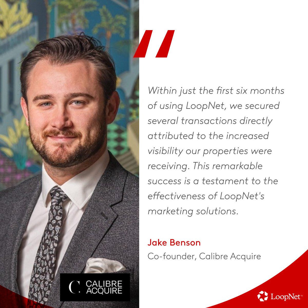 LoopNet_UK's tweet image. Hear from Jake Benson, Co-founder of Calibre Acquire, on the effectiveness of LoopNet.

Join Calibre Acquire and other owners and agents reducing their time on market with LoopNet!

Learn more:
🔗 bit.ly/3zZuTPI