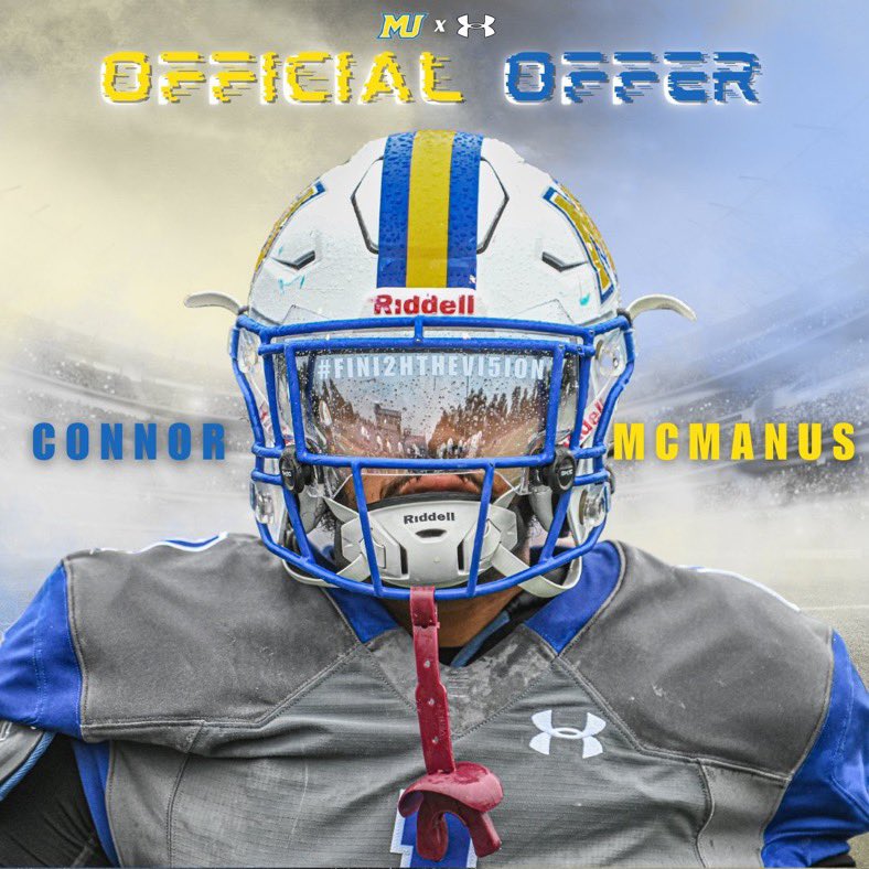 Connor_McManus1's tweet photo. Blessed to have earned my first offer from @MUCougarsFB ! #Fini2hTheVi5ion @NorthernFootbll @kylegoss51 @JStacknick @RussellStoner24 @AFL_YorkPA @CoachMattGrz @CoachCregger @coachmslaughter @coachyarbo3 https://t.co/ZiwOPmqYuk