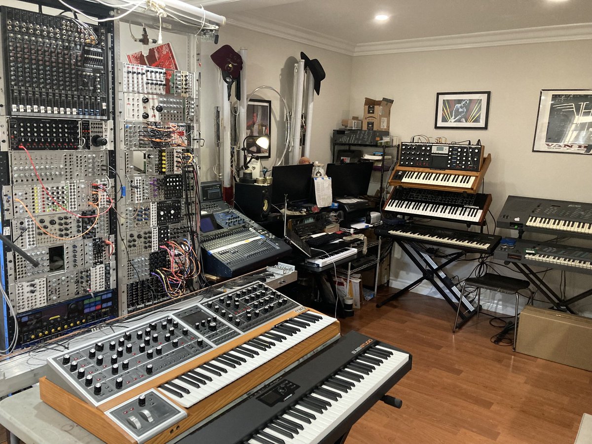 angelspit's tweet photo. …making music…
https://t.co/dukaRNhnKb

#Darkwave #electronicmusic #soundscapes #ebm #industrialrock #cyberpunk #industrialmusic 
#moogone #doepfer #blasterbeam #sequentialcircuits #prophetrev2 #minimoog #moog #moogvoyager #emuemax #analogsynth #synthesizer #modularsynth https://t.co/B9OPw1HHYj