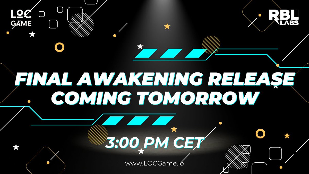 LOCgameio's tweet photo. 🚀 Attention, Legends! 🚀
Tomorrow, August 2nd at 3PM CET, the highly anticipated final release of Awakening Season for Legends of Crypto Game will launch! 🎉
Don't miss the ACEON Airdrop, available to all players in LOCGame app!
Get ready for incredible adventures! #LOCGame #AwakeningSeason #ACEON #Airdrop
