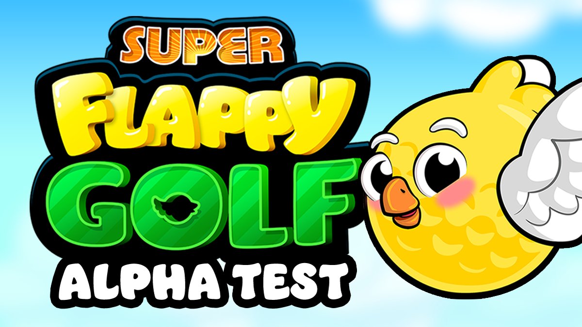 SuperFlappyGolf's tweet photo. We're so flappy to announce that we are finally ready to show you an in-development alpha version of Super Flappy Golf! 🎉  

If you would like to be an alpha tester, please fill out the sign up form here: https://t.co/UCPBNQmfaT

#SuperFlappyGolf #FlappyGolf #AlphaTesting https://t.co/dfwQT6Yv7o