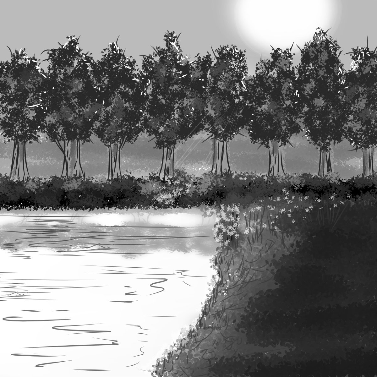 #digitalarts #digitalartists #blackandwhite #landscapepainting #digitalartwork #artwork 🖤🤍