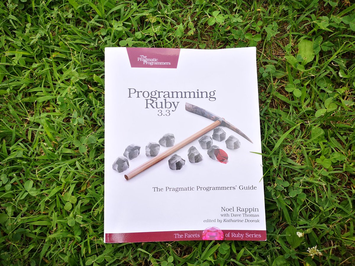 hugowiz's tweet image. I just received the famous Pickaxe: &quot;Programming Ruby&quot; by @noelrap, with @pragdave 

It&apos;s my second copy. 
The first one was about @rubylangorg 1.9

At version 3.3 I had to catch up