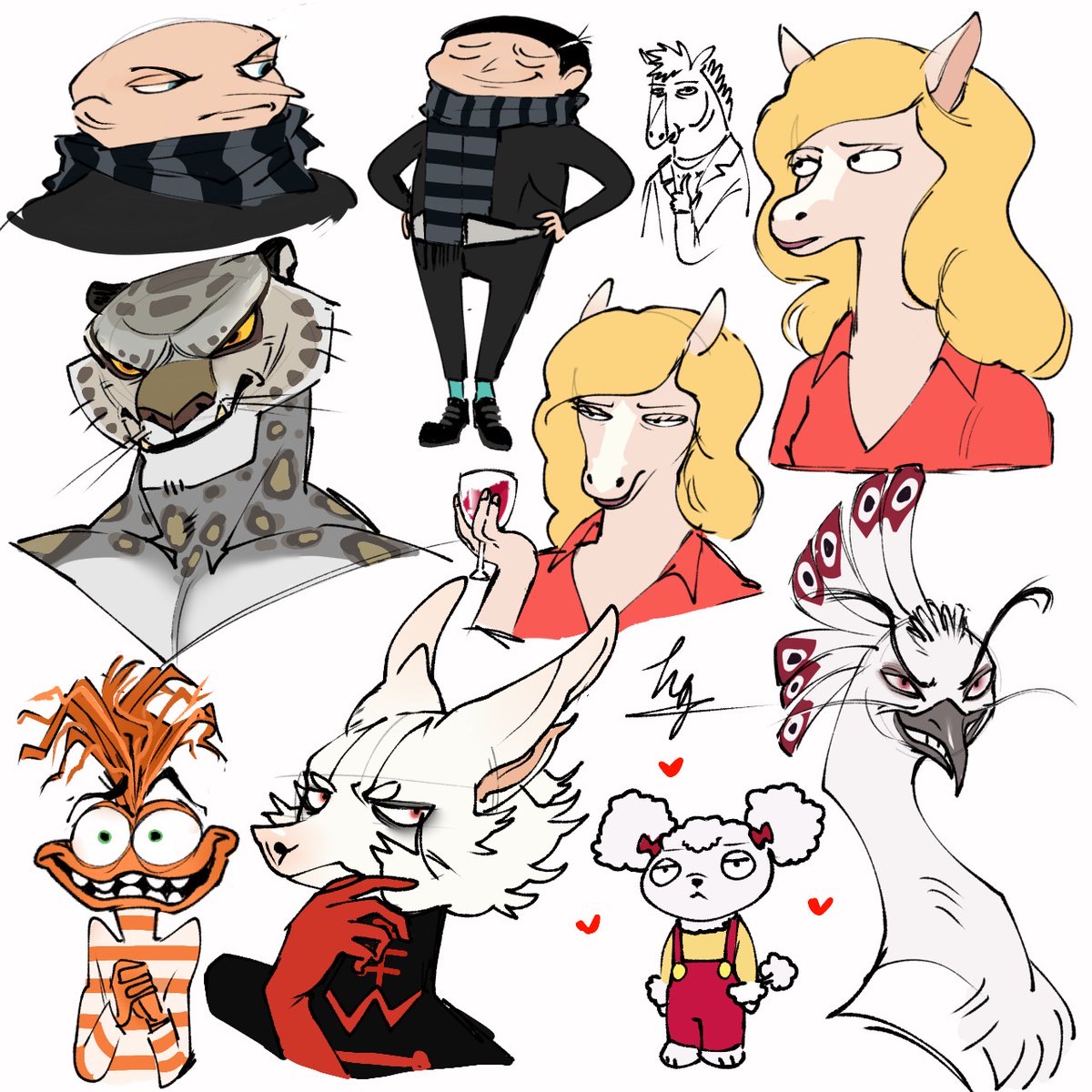 Hazelgoat13's tweet image. Some fav characters and random
.
.
.
Tags:#randomart #sketch #art #digitalart #doodle #anthro #furryart #furries #tailung #gru #bojackhorseman  #bethsmith #Anxiety #machete #shen #stewiegriffin #fanart #Fanarts