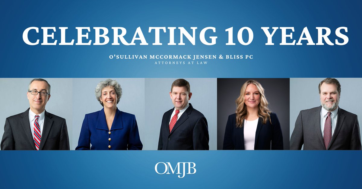 OMJBPC's tweet photo. Today marks a significant milestone for OMJB as we celebrate our 10-year Anniversary! This achievement wouldn't have been possible without the dedication and expertise of our incredible team.

Here's to a decade of growth and serving our clients!

#LegalExcellence #ConnecticutLaw https://t.co/U0tCIgJOeK