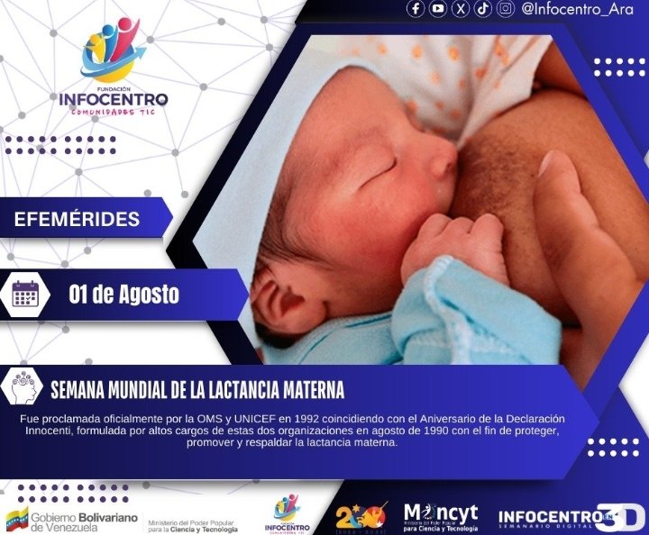 #Amazonas 
#Efemérides 
📜 #1deAgosto Feliz Día de la Lactancia Materna 🌸🤱 Hoy celebramos el amor y la salud que la lactancia materna brinda a nuestros bebés. Apoyemos a todas las madres en esta hermosa etapa. #PuebloDeJusticia #LactanciaMaterna #SaludInfantil  💖