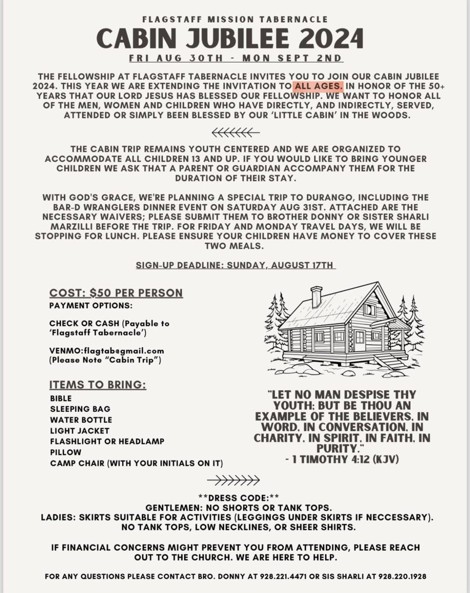 FlgMissionTab's tweet image. #LordJesusChrist #FlagstaffTabernacle #CabinTrip2024 #Flagstaff #TheMessage #YouthCamp #WilliamBranham