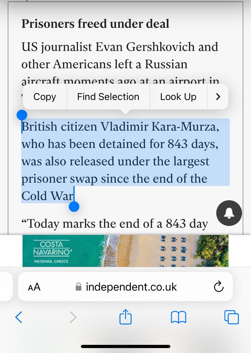 I hope we can now rejoice that Vladimir Kara-Murza has been freed. We know how hard his wife has been working in his case and we think of the whole family.
