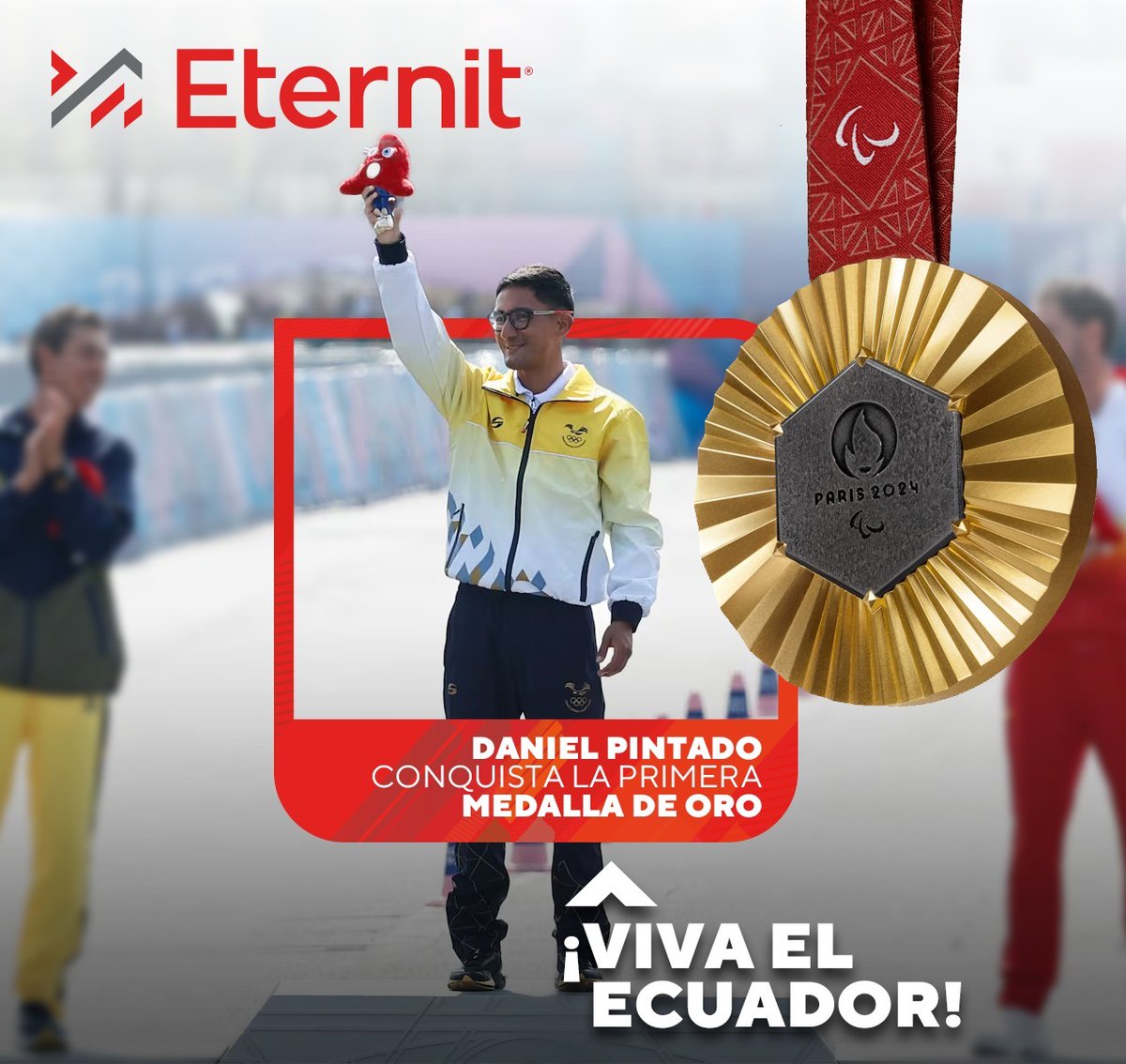 eternit_ecuador's tweet photo. ¡Orgullo ecuatoriano en lo más alto! 🥇✨ Felicitamos a Daniel Pintado por conquistar la primera medalla de oro en los 20 km marcha de los Juegos Olímpicos de París 2024.

¡Gracias, campeón! https://t.co/geoA9v2z8S