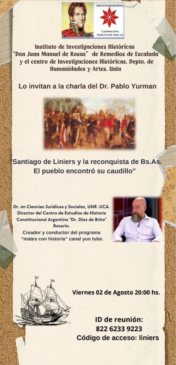 Imperdible disertación del Dr. Pablo Yurman sobre las heroicas jornadas de la Reconquista y la Defensa!!!🇦🇷
