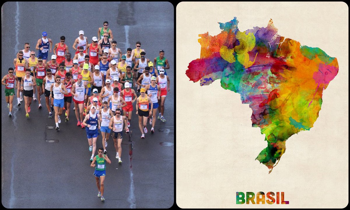 ArtButSports's tweet photo. Brazil Watercolor Map,￼ by Michael Tompsett, 2014, 📸 by David Ramos https://t.co/PWkKBtxekG