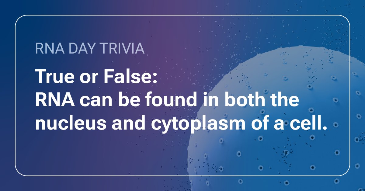 PacBio's tweet photo. Celebrate #RNADay with us! 🎉
Day 3 of our trivia is here. August 1st marks RNA Day, highlighting RNA's essential role alongside DNA. Answer our final trivia question in the replies for a chance to win a prize! T&Cs apply: https://t.co/onOHaxEH4N
#WelcomeToTomorrow #PacBio https://t.co/NSnLULKQYX