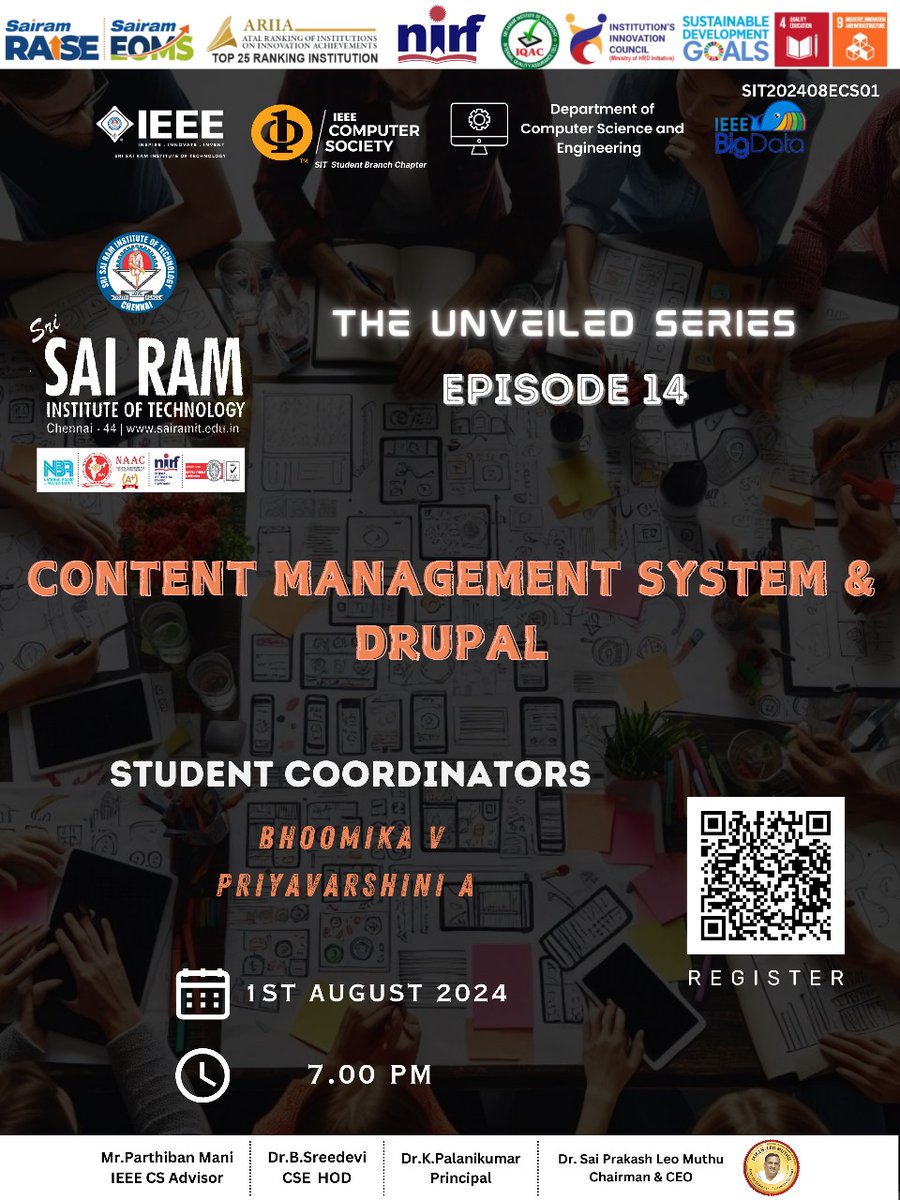IEEE_CS_SSIT's tweet image. 🎬 Just wrapped up our latest Unveiled series episode on Content Management Systems, focusing on Drupal. Explored the power of Drupal and enhanced web development skills in the insightful episode! 🌐

#Drupal #WebDevelopment #CMS #ieeecsssit #ieee