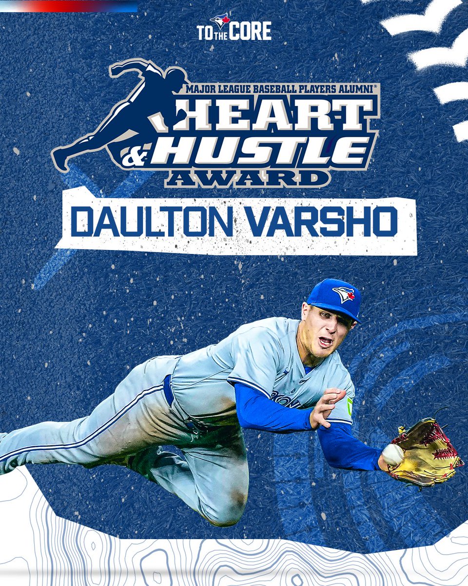 Toronto Blue Jays (@bluejays) on Twitter photo THREE YEARS IN A ROW!
Congrats to <a href="/DaultonVarsho25/">Daulton Varsho</a> on being named our 2024 #HeartAndHustle Award Winner 🏆 THREE YEARS IN A ROW!
Congrats to <a href="/DaultonVarsho25/">Daulton Varsho</a> on being named our 2024 #HeartAndHustle Award Winner 🏆