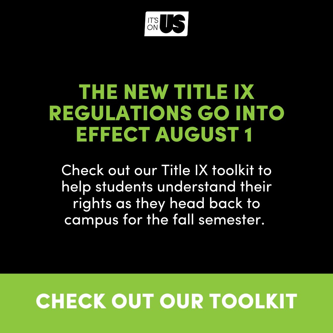 As of today, August 1, 2024, the new Title IX rule is officially in effect. 📚🏛️ 

To ensure our campuses are safe and supportive for everyone, check out our toolkit: bit.ly/3yb7iep