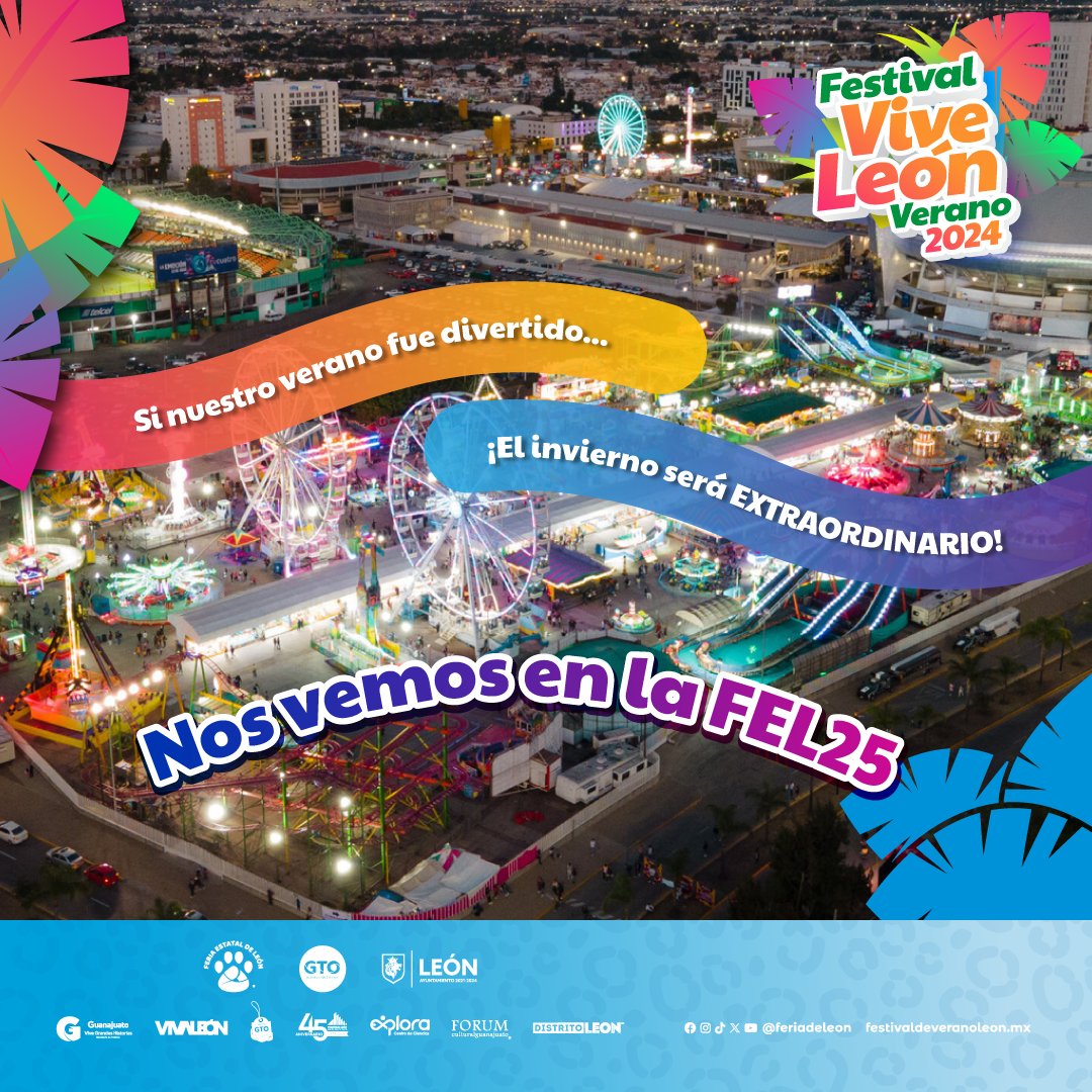 FeriaDeLeon's tweet photo. ¡Nos vemos en la Feria Estatal de León 2025! 🌟 ¿Estás listo para la siguiente experiencia del año? 🙌
👉 Cuéntanos en los comentarios qué esperas ver en la #FEL25 👇
#FVL24 https://t.co/e6pv7cqj6K