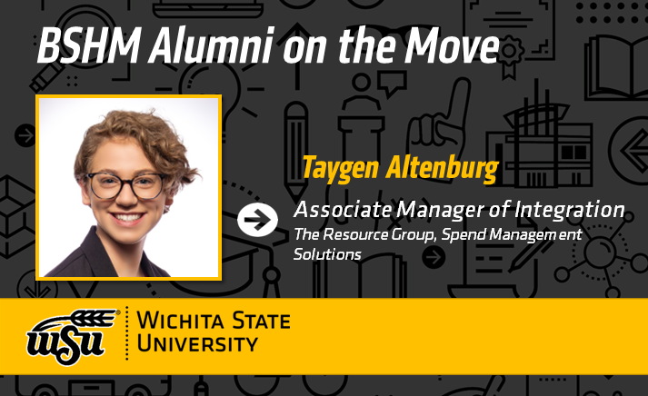Congratulations to Fl 24 Health Management graduate and current MHA student, Taygen Altenburg, on her new role as Associate Manager of Integration with The Resource Group, Spend Management. #ShockerAlumni #ShockerNation #ShockerProud #WSU_PHS #PHSProud