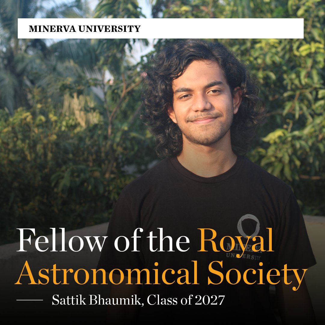 Minerva student Sattik, #ClassOf2027, has been elected as a Fellow of the <a href="/RoyalAstroSoc/">Royal Astronomical Society</a>! His paper on calculating habitability based on chemical properties of 3 exoplanets will be published in the <a href="/Columbia/">Columbia University</a> Spring 2024 Undergraduate Science Journal. minerva.edu/blog/a-convers…