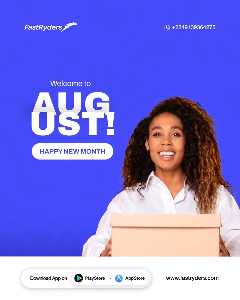 FastRydersNG's tweet photo. Goodbye July😊, and a big hello to August🥳. May your heart desires for your business flourish this month❤️. 
.
#businessowners #fastrydersapp #smallbusinessowner #fastryders #sme #dispatchridersinlagos #dispatchriders #deliveries #logisticscompanyinlagos #logisticsolutions https://t.co/X8zLwhz499