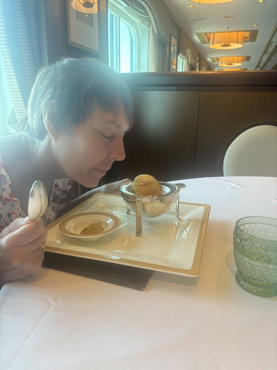 mynameisAndyJ's tweet photo. Mrs J having A real old fashioned dessert #RumBaba was lush she said - I had fresh fruit https://t.co/MH6UHyH6TK