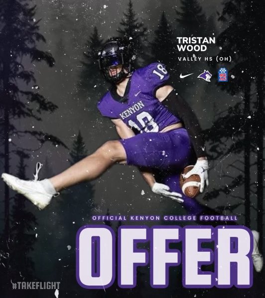 Tristan Wood (@tristanwoodv70) on Twitter photo I’m excited to receive an offer of support through the admissions process from <a href="/KenyonFootball/">Kenyon Football</a>
Thank you for the offer, <a href="/IanMGood/">Ian Good</a>
<a href="/N_crab42/">Nolan Crabtree</a> <a href="/valleyindiansfb/">Valley Football</a> <a href="/RomanelloBryce/">Bryce Romanello</a> @vanguard_vtc_
#rolltribe #TAKEFLIGHT I’m excited to receive an offer of support through the admissions process from <a href="/KenyonFootball/">Kenyon Football</a>
Thank you for the offer, <a href="/IanMGood/">Ian Good</a>
<a href="/N_crab42/">Nolan Crabtree</a> <a href="/valleyindiansfb/">Valley Football</a> <a href="/RomanelloBryce/">Bryce Romanello</a> @vanguard_vtc_
#rolltribe #TAKEFLIGHT