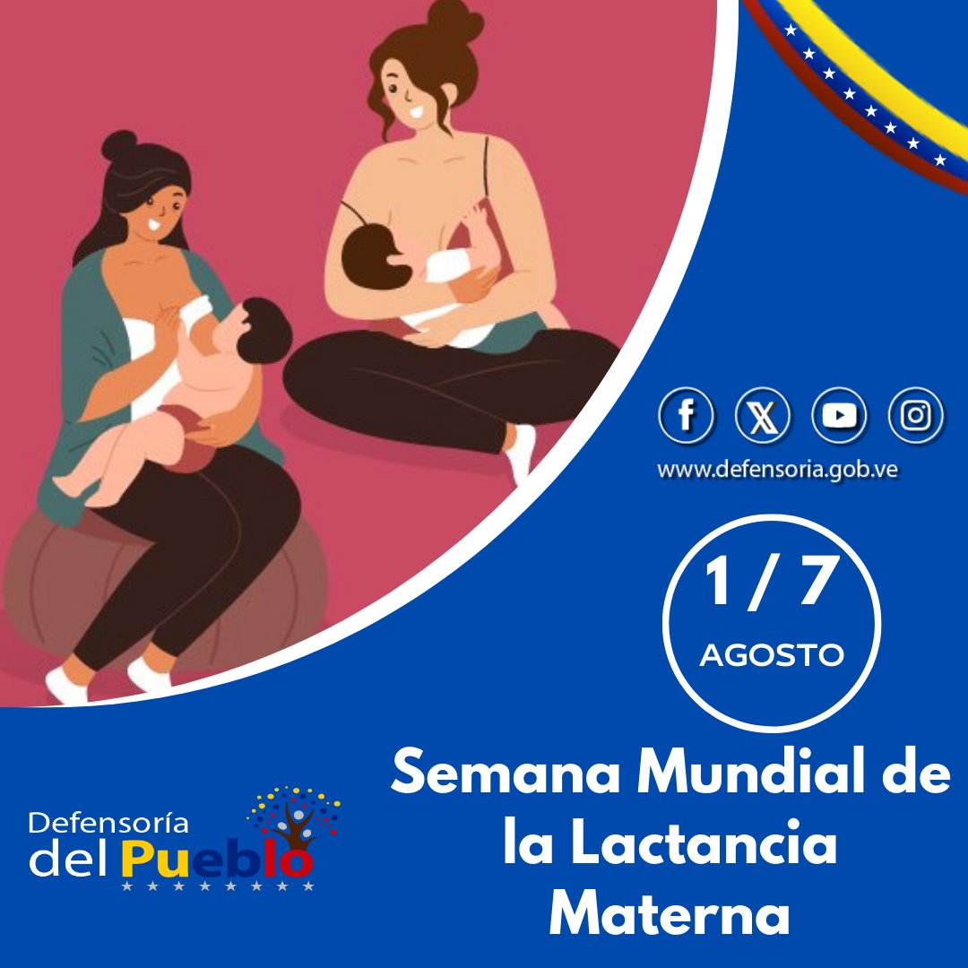 #Efemeride Del 01 al 07 de agosto Semana Mundial Lactancia Materna. cuyo objetivo es fomentar la lactancia materna, o natural, y mejorar la salud de los bebés de todo el mundo. La leche materna contiene todos los nutrientes que necesitan los recién nacidos para su desarrollo.