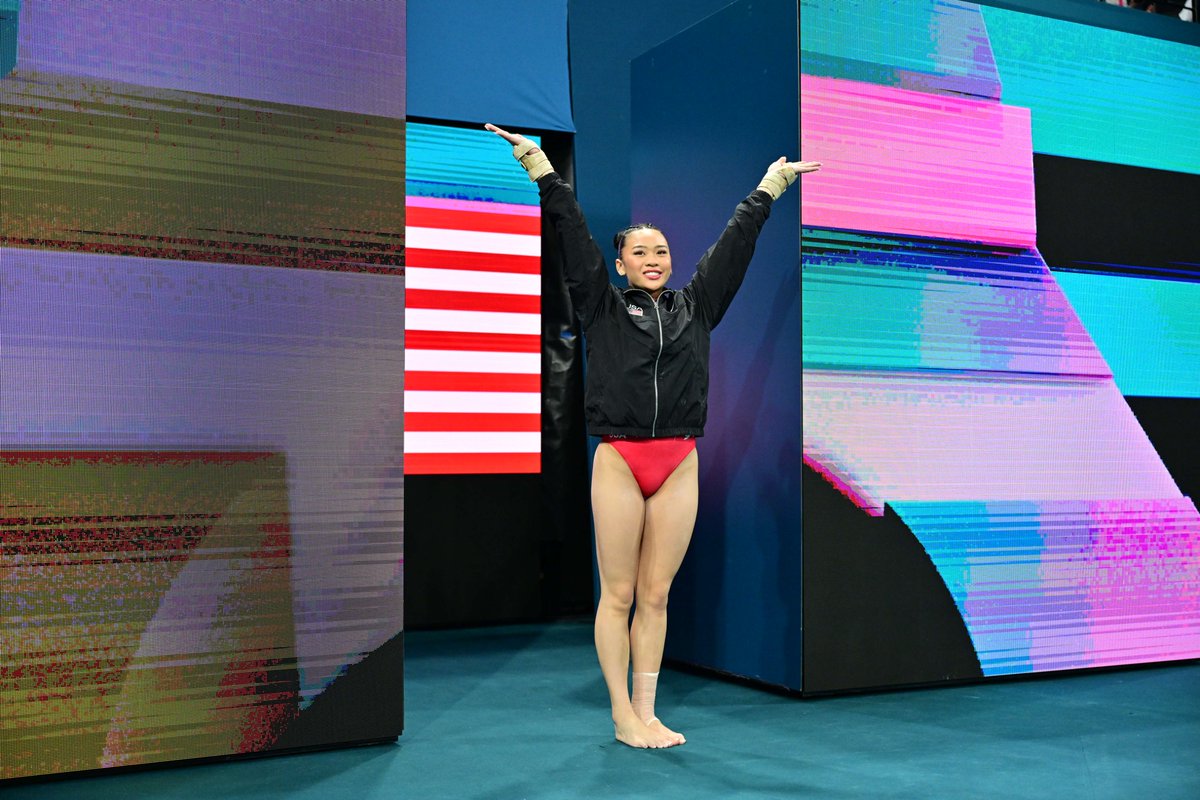 USAGym's tweet photo. ALLEZ! 

All-Around Competition starts NOW! Tune in on NBC &amp; Peacock! https://t.co/EZnFMZaMQY
