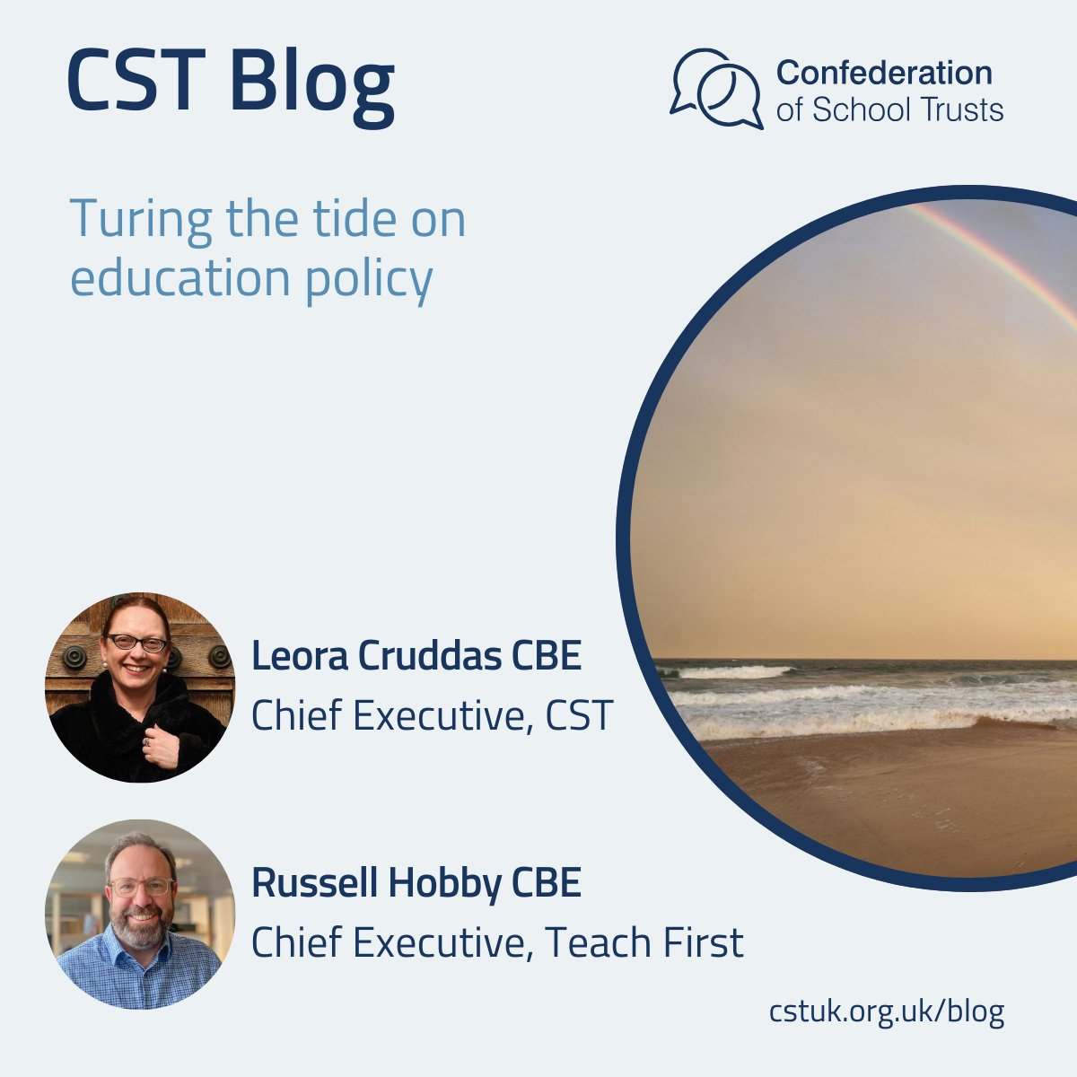In a special Trust blog post, CST's <a href="/LeoraCruddas/">Leora Cruddas CBE</a>  and <a href="/TeachFirst/">Teach First</a> CEO <a href="/russellhobby/">Russell Hobby</a>  reflect on the relationship between politics and the teaching profession: “The foundation we need to focus on is a better education for all children.”
cstuk.org.uk/news-publicati…
