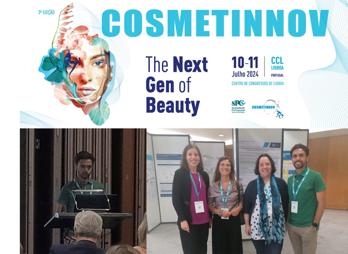 CBIOS_'s tweet photo. Significant participation of #CBIOS at the 3rd Cosmetinnov- The next Gen of Beauty- presenting 1 oral communication and 4 posters. In this forum, the core topics were emerging technologies, the future landscape of sustainability, and transformative application of AI. https://t.co/vLjGMVHoue