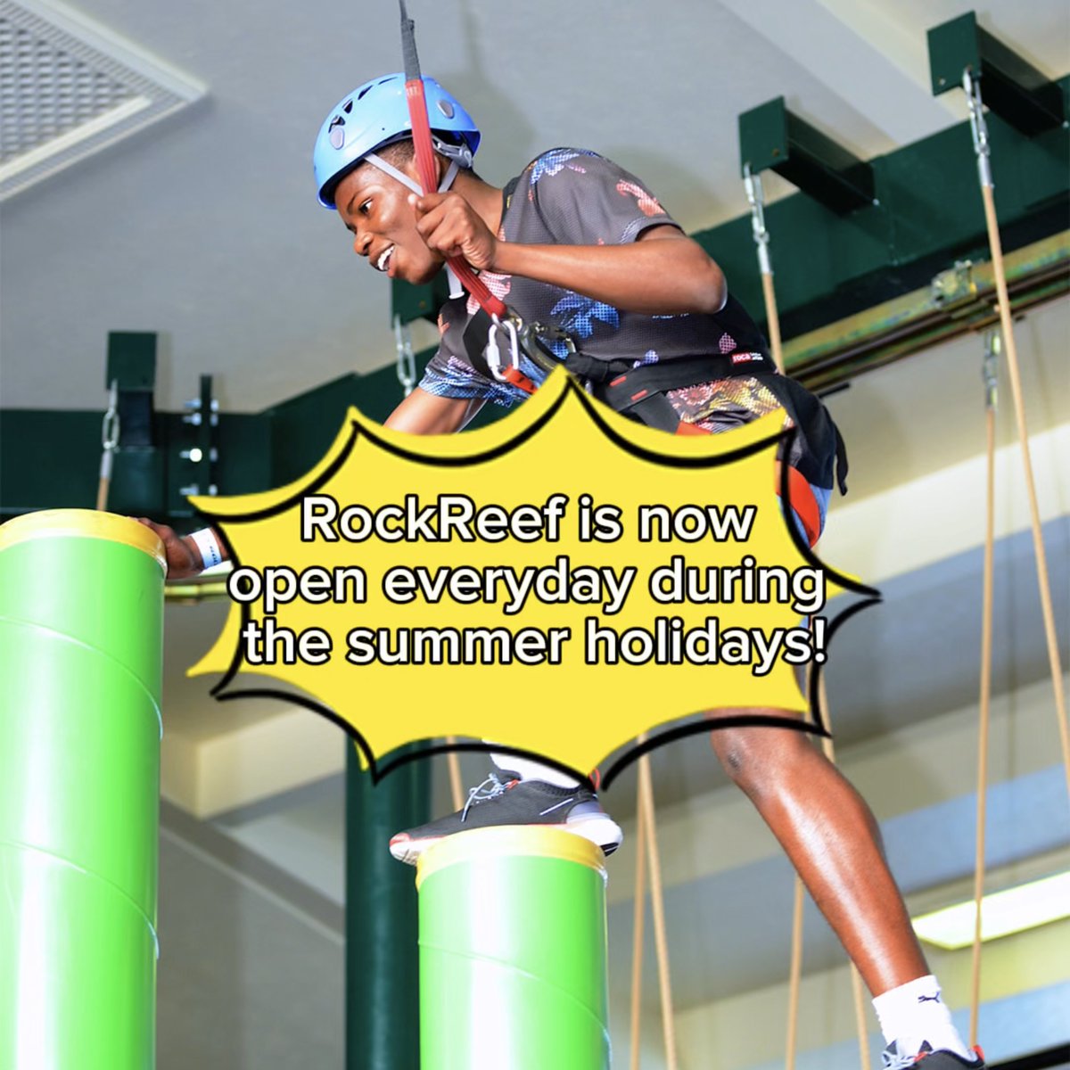 We're open every day of the summer holidays!

Monday - Thursday: 11am - 7pm
Fridays: 11am - 8:30pm
Weekends: 11am - 7pm

Book your session here: bit.ly/Summerholidays…

#BournemouthPier #RockReef #SummerFun #OpenEveryDay #SummerHolidays #BookYourSession #FamilyActivities