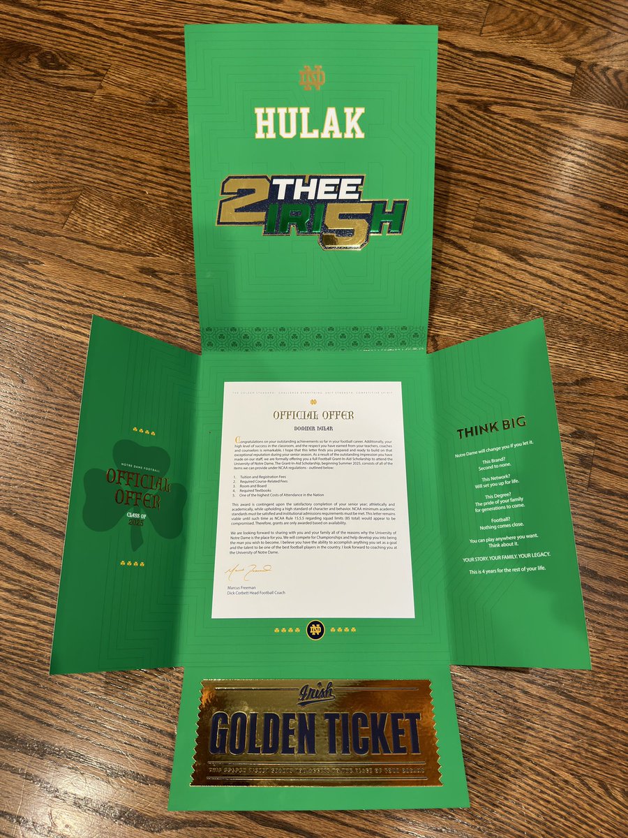 Dominik Hulak (@dominikhulak) on Twitter photo THE GOLDEN STANDARD! ☘️#GoIrish
<a href="/NDFootball/">Notre Dame Football</a> <a href="/Marcus_Freeman1/">Marcus Freeman</a> <a href="/CoachWash56/">Al Washington</a> <a href="/CoachAlGolden/">Al Golden</a> <a href="/ICCPFootball/">IC Catholic Football</a> <a href="/MattBowen41/">Matt Bowen</a> THE GOLDEN STANDARD! ☘️#GoIrish
<a href="/NDFootball/">Notre Dame Football</a> <a href="/Marcus_Freeman1/">Marcus Freeman</a> <a href="/CoachWash56/">Al Washington</a> <a href="/CoachAlGolden/">Al Golden</a> <a href="/ICCPFootball/">IC Catholic Football</a> <a href="/MattBowen41/">Matt Bowen</a>