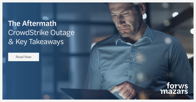 Mandelane's tweet photo. Read this article from @ForvisMazarsUS to learn about the CrowdStrike outage and how your organization can respond in a similar event: https://t.co/woPq64WDXM https://t.co/4r9zCULziw