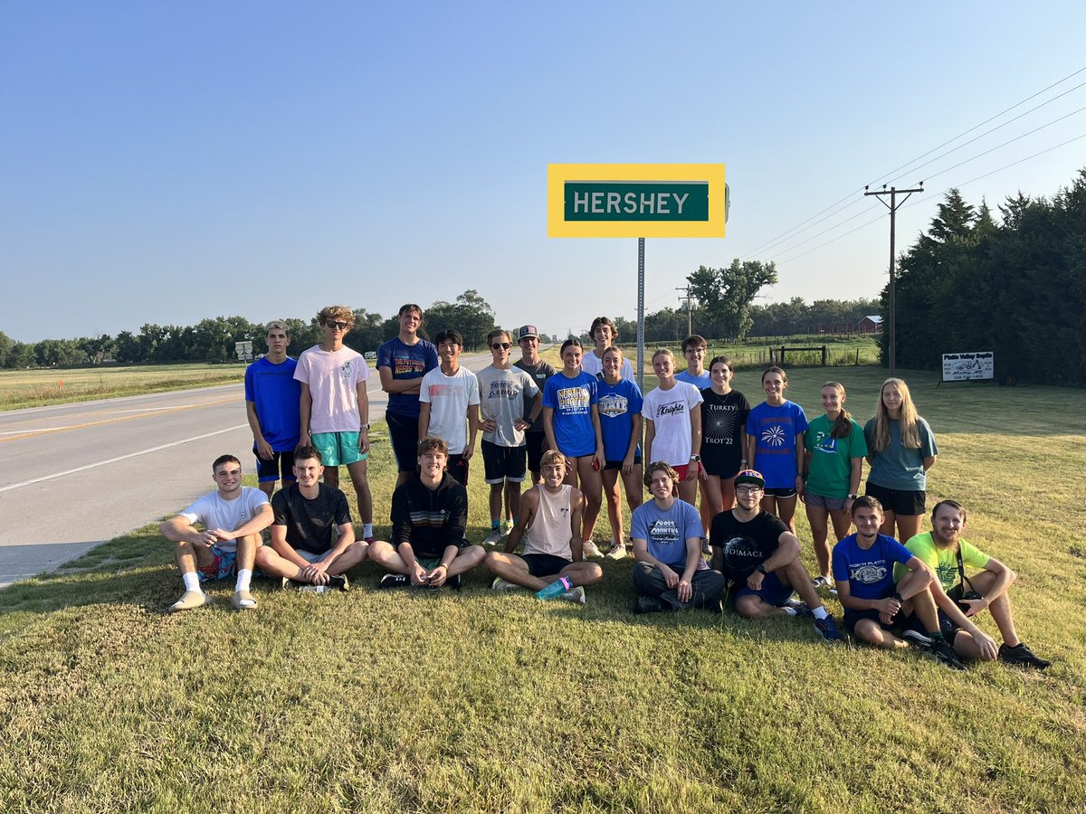 What started as a wacky idea has now turned into the 5th annual Hershey Run! Proud of these kids for completing running from North Platte to Hershey this morning and appreciate all the alum that came and supported. Great day to be a BULLDOG! #WTMB