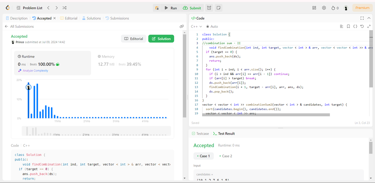 Princeishere0's tweet photo. Day 36th of #100daysofcode Completed with 4 questions of @striver_79 A2Z DSA sheet.
Questions are:-
1. Combination Sum I.
2. Combination Sum-II.
3. Subset Sum-I
4. Subset Sum-II
(took hints to solve this question) 
#buildinpublic 
#LearningJourney 
#LearnToCode 
#algorithms https://t.co/0gnwoo36b9