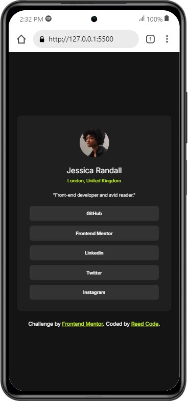 reed_code's tweet image. Another @frontendmentor challenge completed. 🎉
Every challenge taken is a step closer to my goals. 

Rate my work. Feel free to criticize 😅

Github repo: github.com/hsfarid/Social… 
Live website: hsfarid.github.io/Social-links-p…
