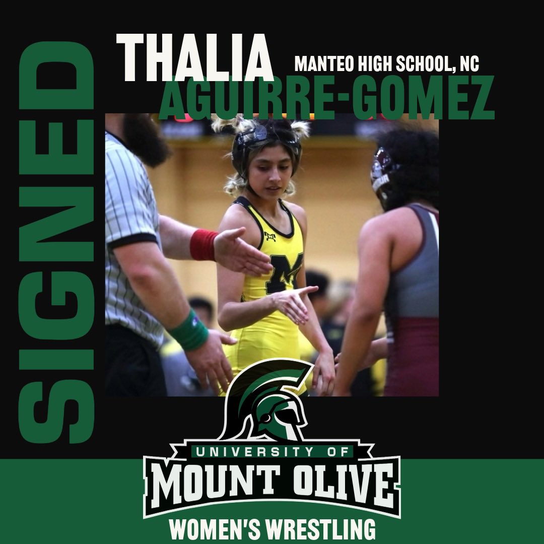 Thalia Aguirre Gomez comes to the University of Mount Olive from Manteo High School in North Carolina. Thalia competed her senior year with a 56-8 record, just missing the podium by one match at the State Championships.  Welcome to UMO Thalia!  #PickleTown