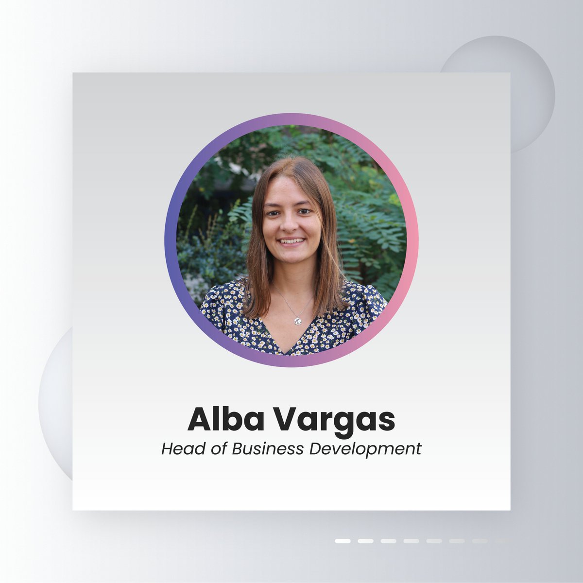 CarradaleF's tweet photo. Meet our Head of Business Development, Alba!

Alba has a background in #Bioscience Entrepreneurship and Biotechnology, she's led #transformation projects within the #NHS and driven #international expansion strategies. https://t.co/vAaL1gnrop