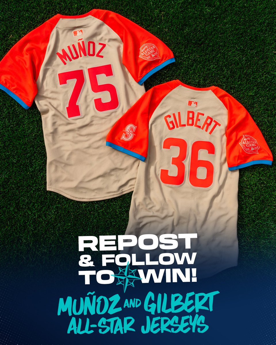 Mariners Team Store (@marinersstore) on Twitter photo ⭐️ REPOST and FOLLOW to WIN! ⭐️
Want to snag an Andrés Muñoz or <a href="/logangilbert22/">Logan Gilbert</a> All-Star Game jersey? Hit that repost button and make sure you’re following us for a chance to win! ⭐️ REPOST and FOLLOW to WIN! ⭐️
Want to snag an Andrés Muñoz or <a href="/logangilbert22/">Logan Gilbert</a> All-Star Game jersey? Hit that repost button and make sure you’re following us for a chance to win!