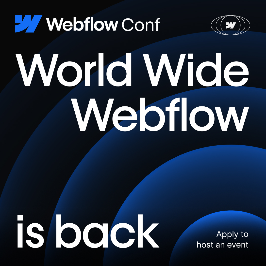 World Wide Webflow is back and we want and we want YOU to be a part of it!

Apply now to host an online or in-person meetup, watch party, or workshop:
wfl.io/www-2024